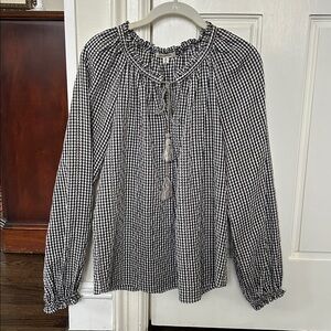 Max Studio Black and White Checkered Blouse